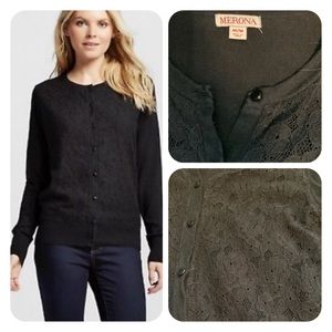 Merona black lace cardigan